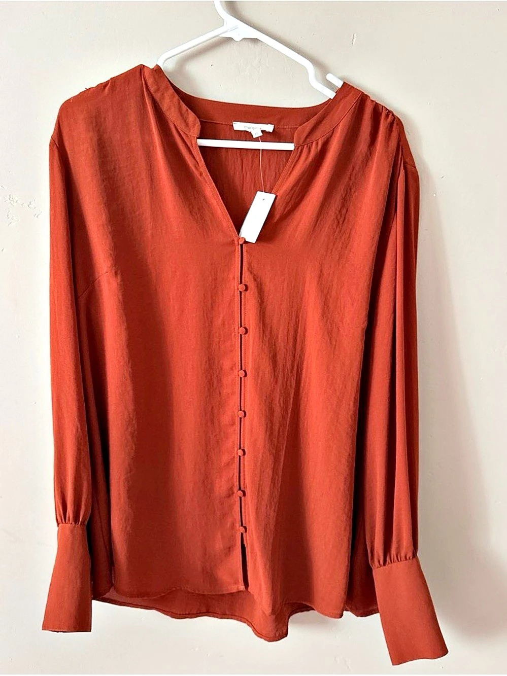 maurices Women's Button Front Blouse Orange XL NWT